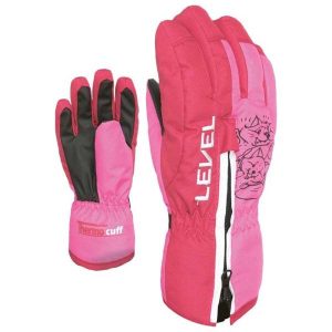 LEVEL DUDY GLOVE Pink guanto sci per bambine con cerniera