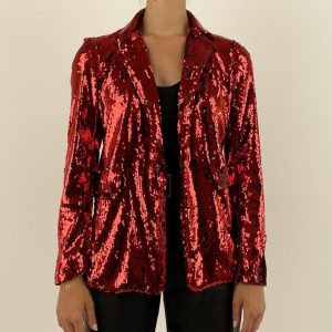Maryley – Giacca in paillettes rossa