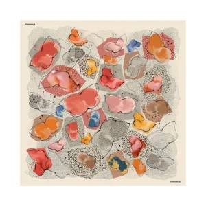 Borbonese Foulard 90x90 Farfalle Panna/Op Naturale