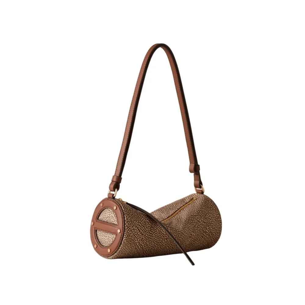 Borbonese Vis A Vis Bowler Small Borsa A Spalla Beige/Marrone - immagine 4