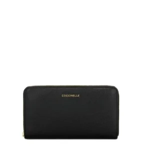 Coccinelle Metallic Soft Zip Around Noir