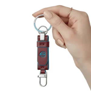 Piquadro Portachiavi con moschettone Blue Square Rosso